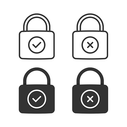 Padlock checklist icon. Illustration vector