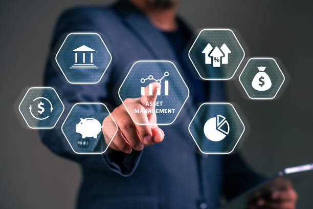 istock Asset management concept, Man using laptop with word asset management and Icon  on virtual display. Financial Property Digital assets. 1834364050