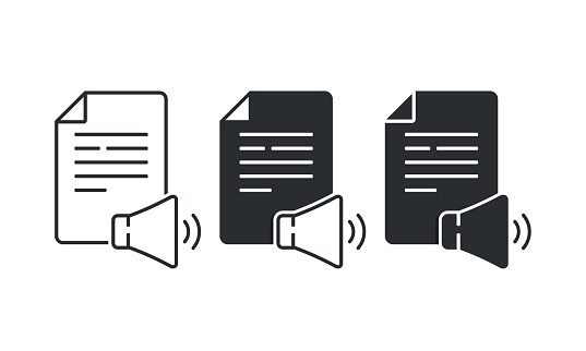 File document sound icon. Illustration vector