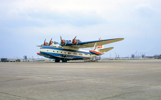 Sikorsky VS-44 NC41881 in Catalina AIrlines livery southern California 1967. Built 1942. Restored and currently at New England Air Museum, Windsor Locks, Connecticut, USA.