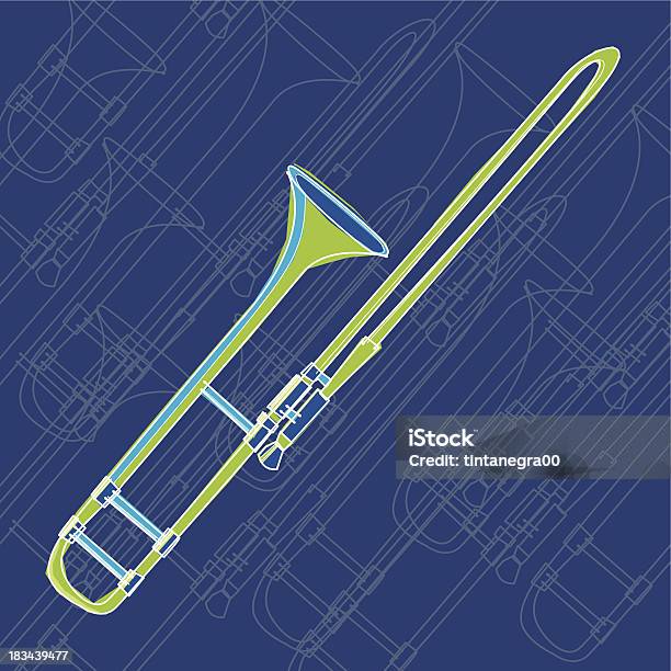 Trombone - Immagini vettoriali stock e altre immagini di Blu - Blu, Colore verde, Illustrazione