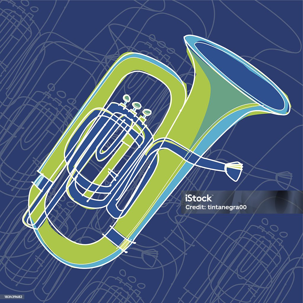 tuba - Vetor de Azul royalty-free