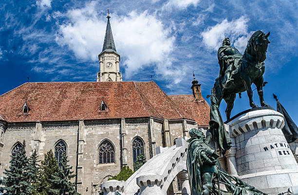 istock Saint Michael's gothic church and King Mathias 183440005