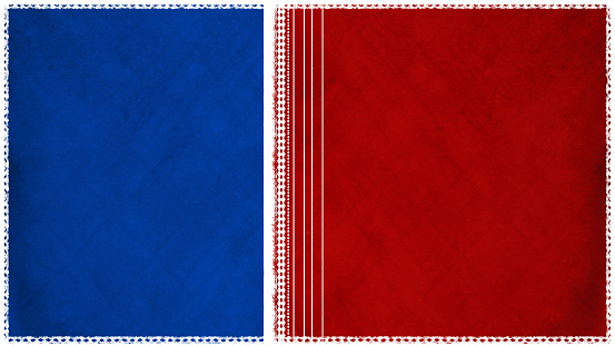 A horizontal Dark red maroon and blue coloured glittering sparkling Christmas or New Year festive background with abstract white intricate design as dividing line. Can be used as celebration wallpaper, backdrops or gift wrapping sheet.