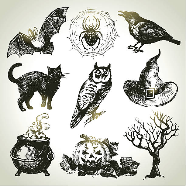 Hand drawn Halloween set 