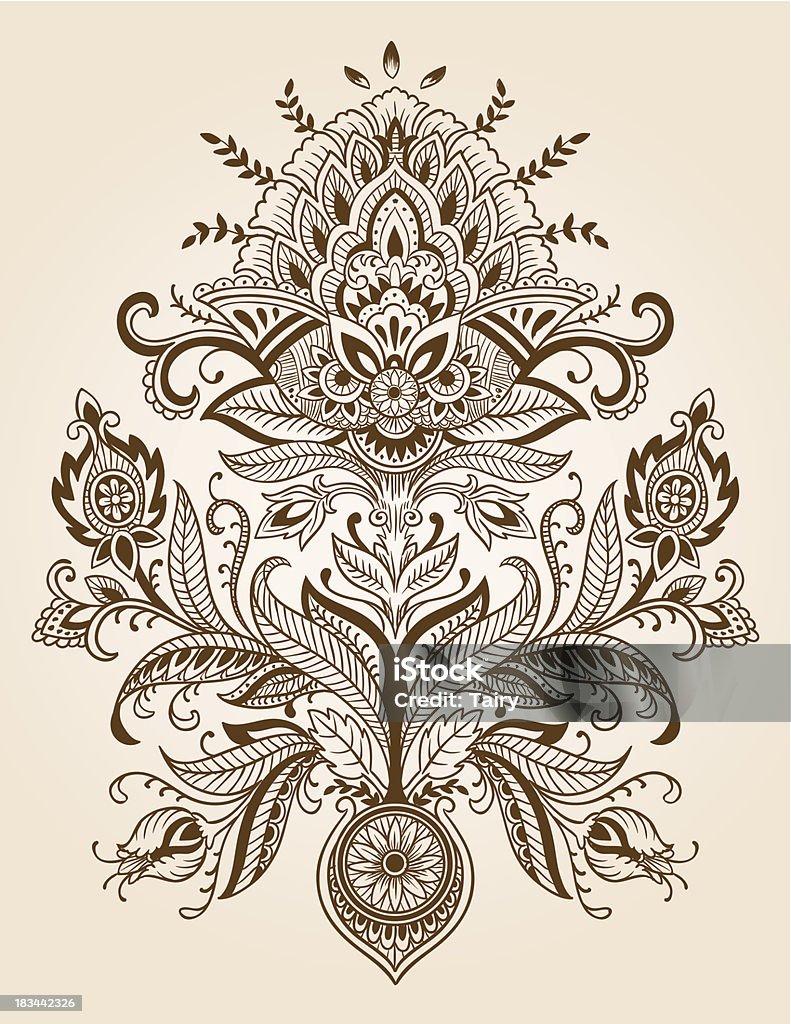 Henna Paisley Lace Flower Vector Abstract stock vector