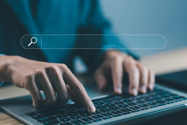istock businessman using a laptop, show search bar 1834435322