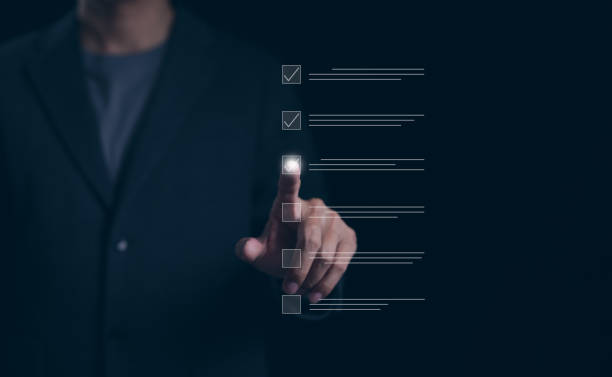 istock Checklist concept. Businessman using checking marks on online checklist survey. Filling out digital evaluate, list of questionnaire assessments, Exam mark, Internet evaluation, Checkmark, Checkbox, 1834500847