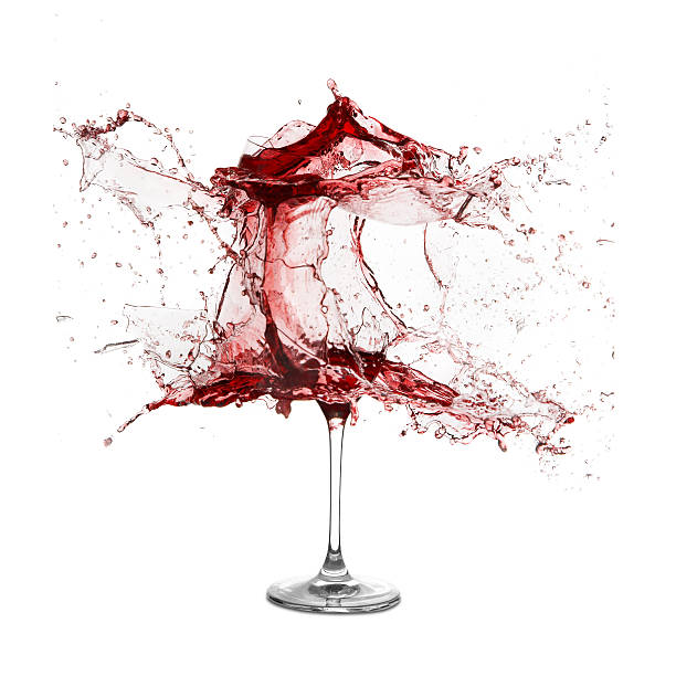 istock Explosion of a glass with red wine 183450443
