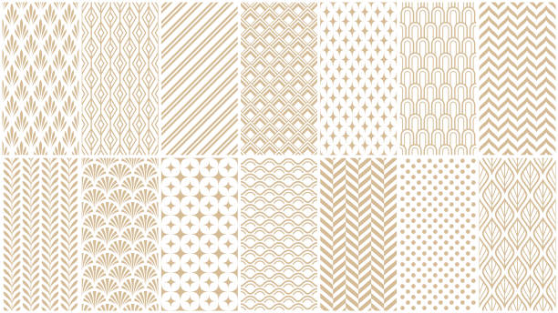 Seamless geometric patterns Set of seamless geometric patterns. Vector backgrounds. seamless-pattern stock illustrations
