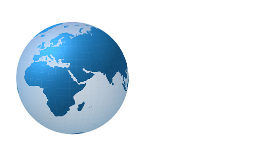 A metal mesh globe showing predominately North and South America. Earth map courtesy of NASA's Visible Earth Project. 3D render with HDRI lighting and raytraced textures.