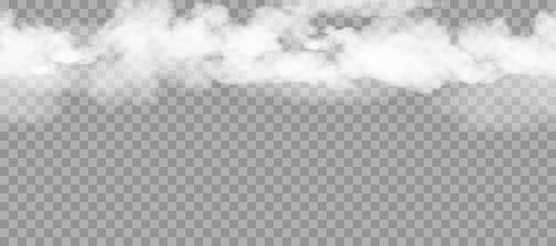 Seamless Pattern Cloud Sky background isolated on transparent for backdrop template decoration or web banner covering,Vector illustration elements of Natural soft white fluffy cloudscape of smoke