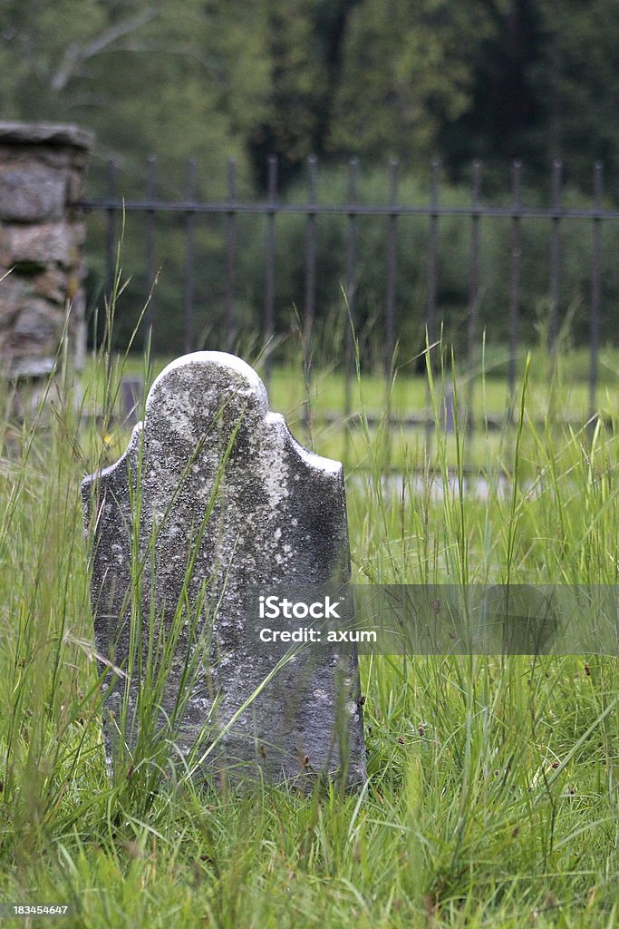 Cemitério uma pedra Repleto de Vegetação Relva - Royalty-free Agoirento Foto de stock