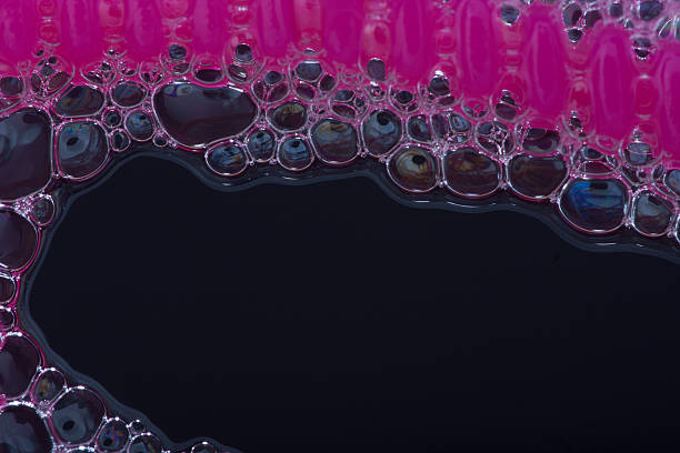 pink soap bubbles stock photo