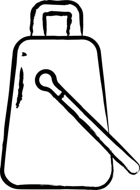 Vector illustration of Cowbell  hand drawn vector illustration