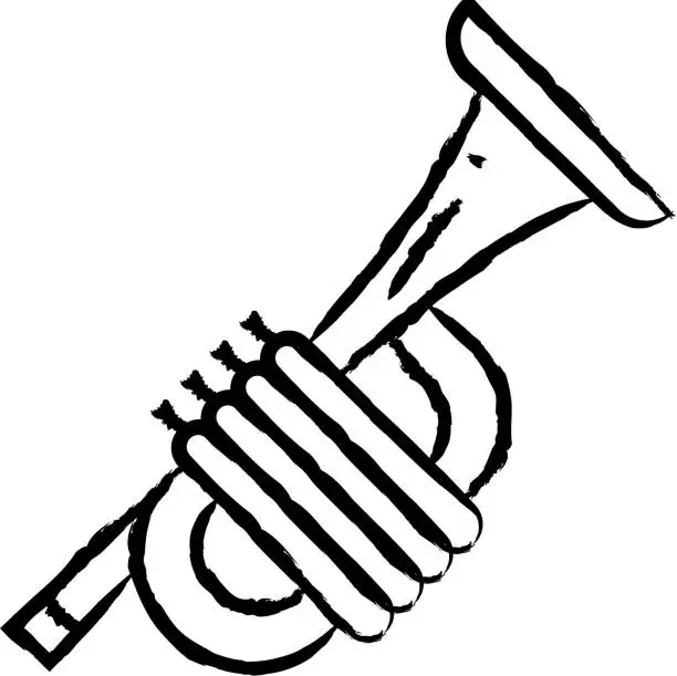 Vector illustration of Trumpet  hand drawn vector illustration