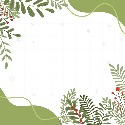 White and light green theme Merry Christmas background illustration