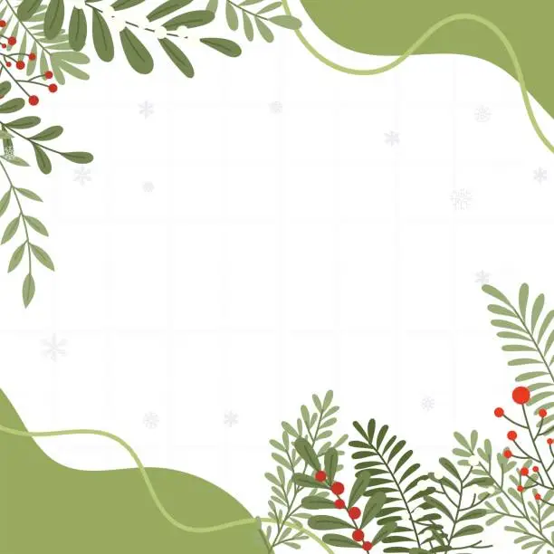 Vector illustration of White and light green theme Merry Christmas background illustration type four