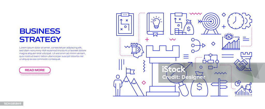 Strategy Header Business Strategy Related Banner Design For Web Page Headline Brochure ...