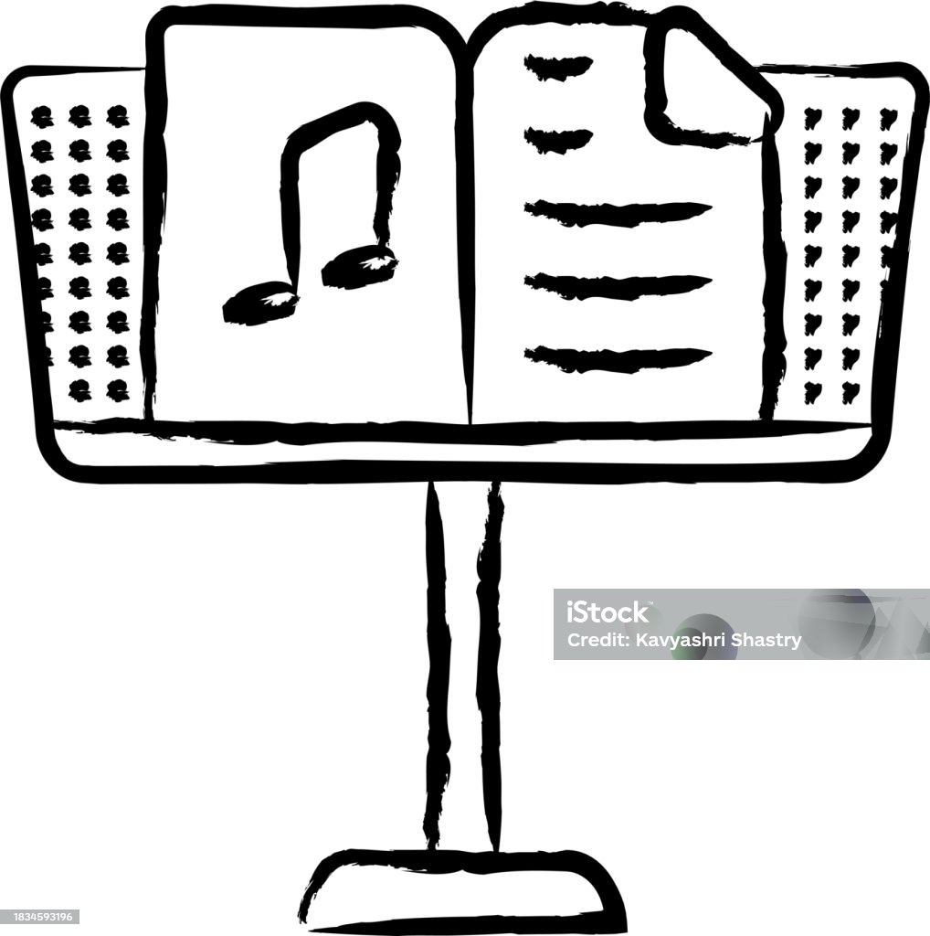 Standing Note Notes Stand Hand Drawn Vector Illustration Stock Illustration ...