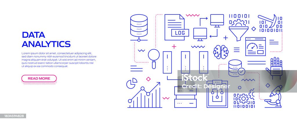 Data Analytics Header Image Data Analytics Related Banner Design For Web Page Headline Brochure ...