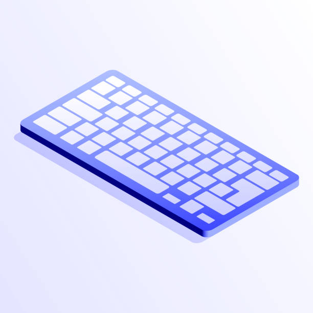 bildbanksillustrationer, clip art samt tecknat material och ikoner med computer keyboard icon design, three dimensional and isometric drawing. computer, microchip, cpu, external hard disk drive, memory card, mother board, hard drive, ram. - tangentbord