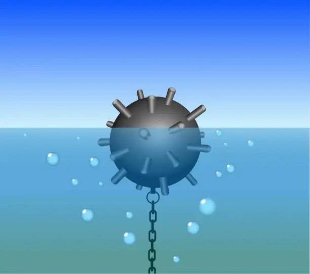 Vector illustration of Anti-ship mine