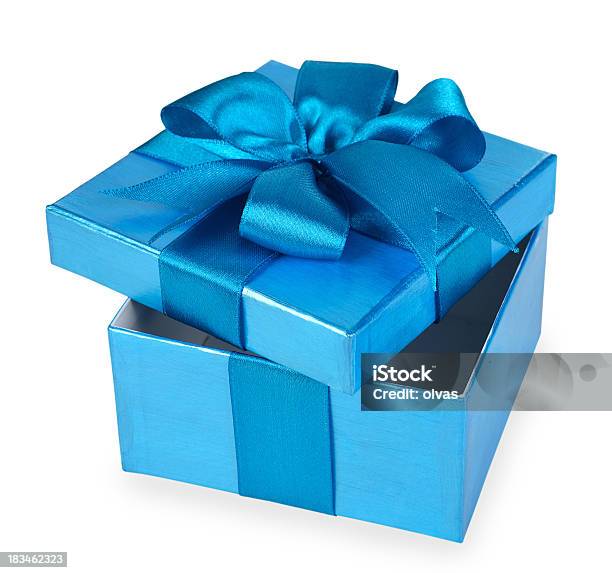 Blue Box - Fotografie stock e altre immagini di Aperto - Aperto, Aprire, Confezione regalo