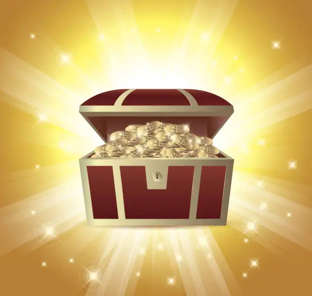 Vector illustration of treasure chest