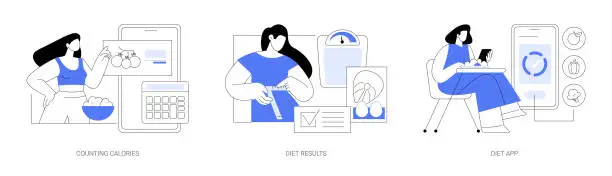 Vector illustration of Weight loss program isolated cartoon vector illustrations se