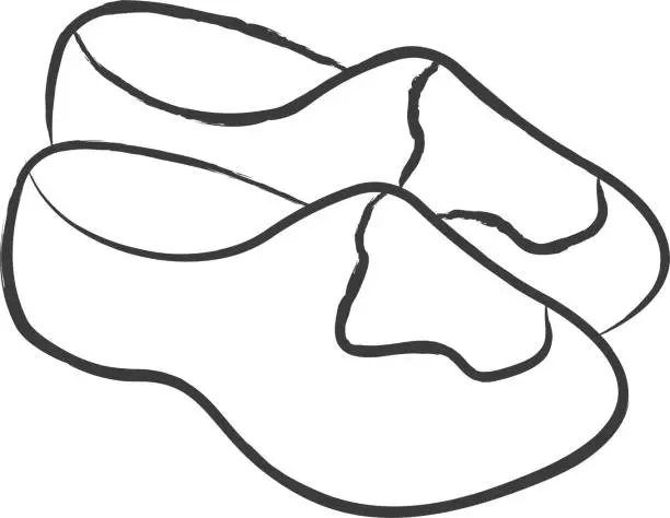 Vector illustration of Clogs hand drawn vector illustration