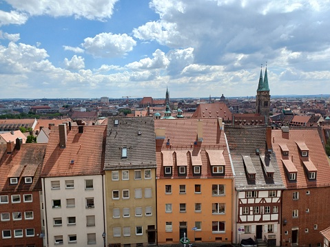 Houses at old town of Nuremberg city, Germany.