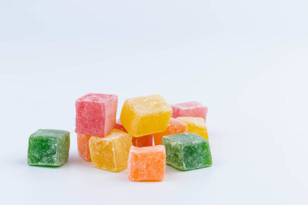 istock Traditional Turkish delight isolated on white background. Assorted 1834637786
