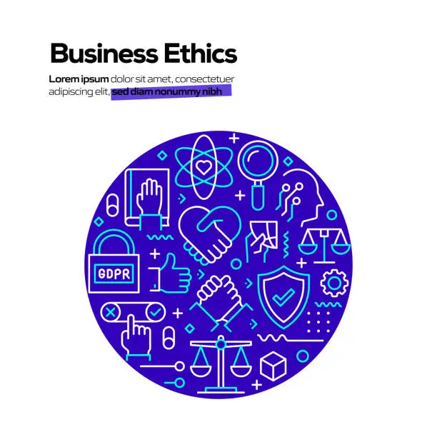 Vector illustration of BUSINESS ETHICS Related Banner Design for Web Page, Headline, Brochure, Annual Report and Book Cover