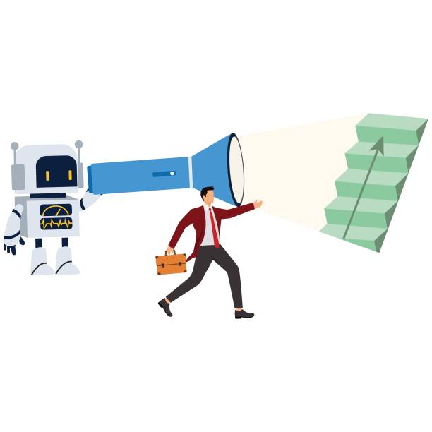 istock Direction Businessman, A hand holding a flashlight uncovering hidden arrow sign 1834659633