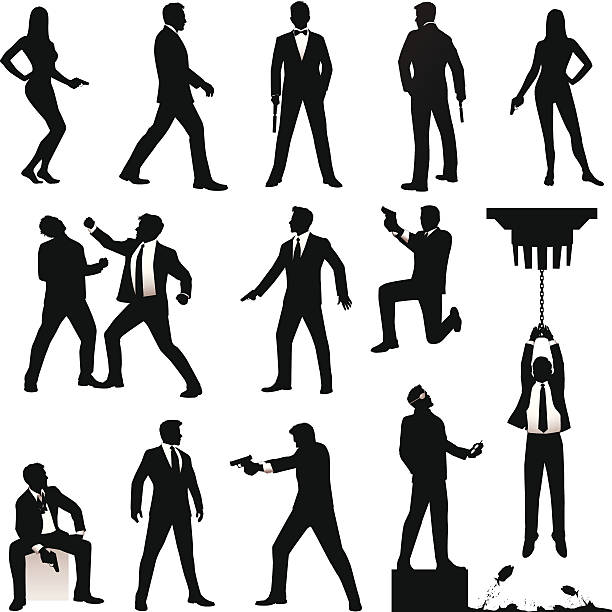 Lot De 2 Figurines Géantes Carton Silhouette Agent Secret - 185 Cm - Pour Décoration Fête, Mariage, Cinéma - 6