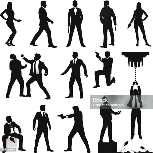 Spy Silhouettes Stock Illustration - Download Image Now - Spy, In Silhouette, Surveillance