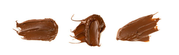 istock Chocolate Smear Isolated, Melted Chocolate Texture on White Background, Chocolate Sauce Pattern 1834664983