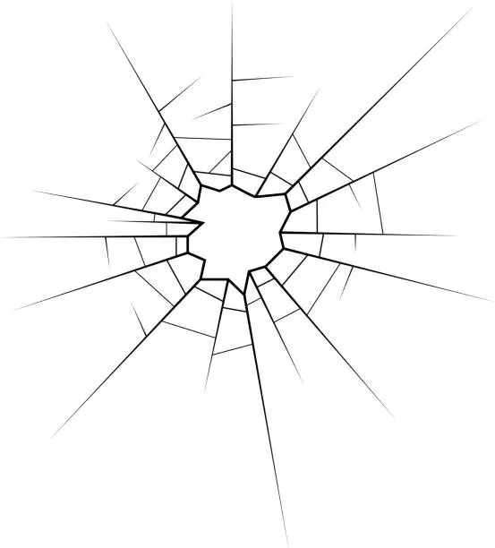 Vector illustration of Broken glass crack icon