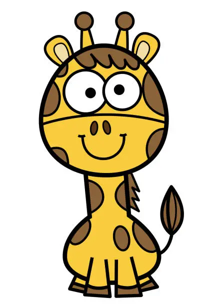 Vector illustration of Giraffe cartoon on white background