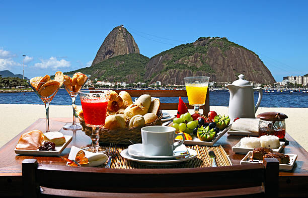 istock A full breakfast is ready to be enjoyed on the sunny beach 183470278