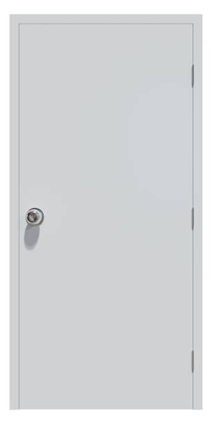 istock 3d illustration of a white rectangle door isolated. 1834711447