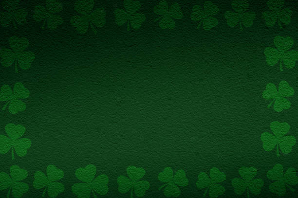 Background of St. Patrick's Day with Green Shamrocks. Green clover leaves with space for text.