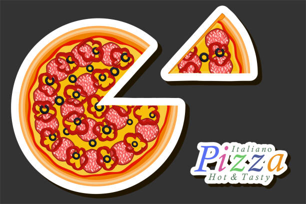 istock Illustration on theme big hot tasty pizza to pizzeria menu 1834737321