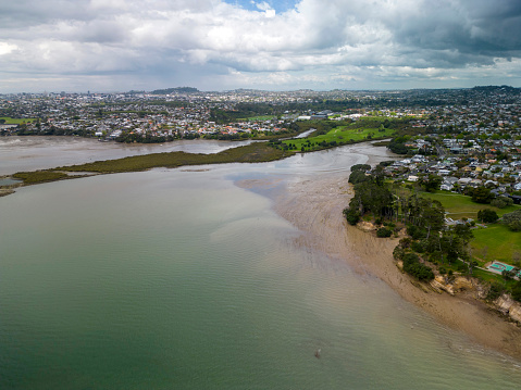 Aerial view of homes in Auckland, New Zealand