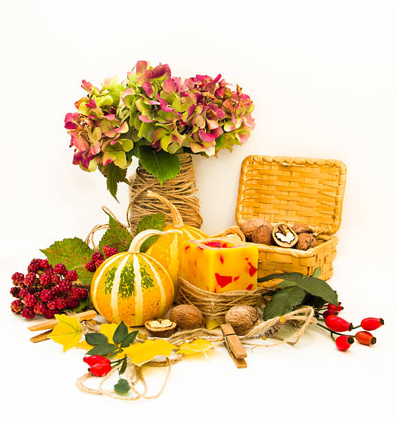istock Pumpkins, nuts and flowers. 183475303