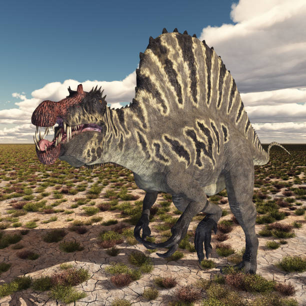 istock Dinosaur Spinosaurus in a landscape 1834765680
