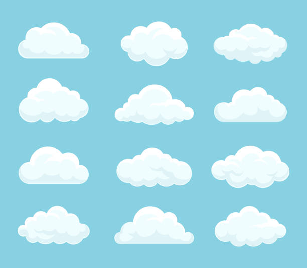 illustrations, cliparts, dessins animés et icônes de ensemble de nuages - nuage