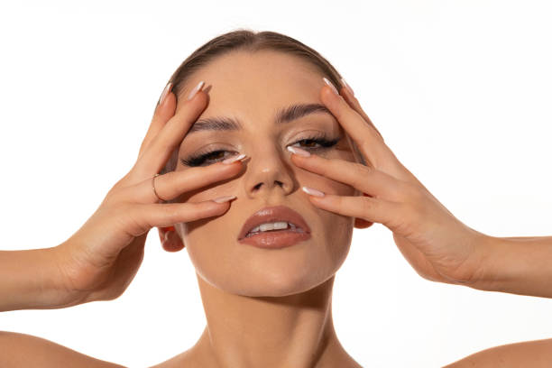 istock Beautiful woman on isolated background. 1834783861