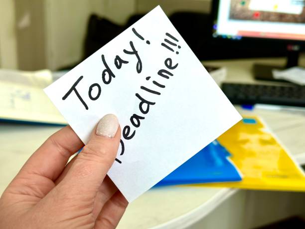 istock Deadline concept. A paper with Deadline text 1834786050